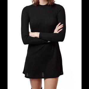 Black Long Sleeve Ribbed Top Shop Dress